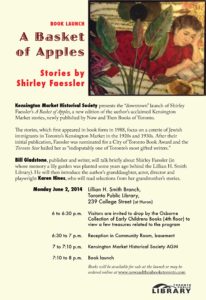 Flyer for A Basket of Apples book launch